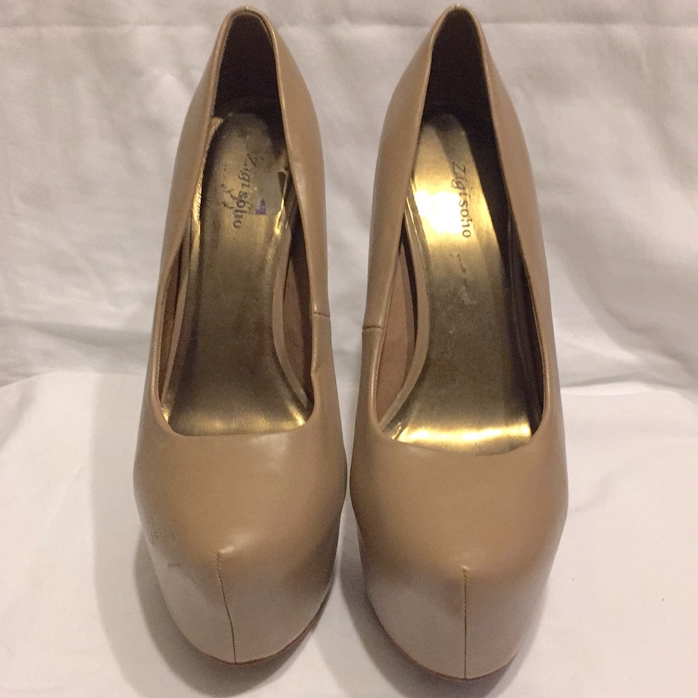Tan platform heel